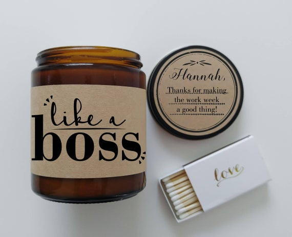 Thank You Gift Ideas For Boss
 Boss Gift Appreciation Gift Thank You Gift Boss Lady Candle