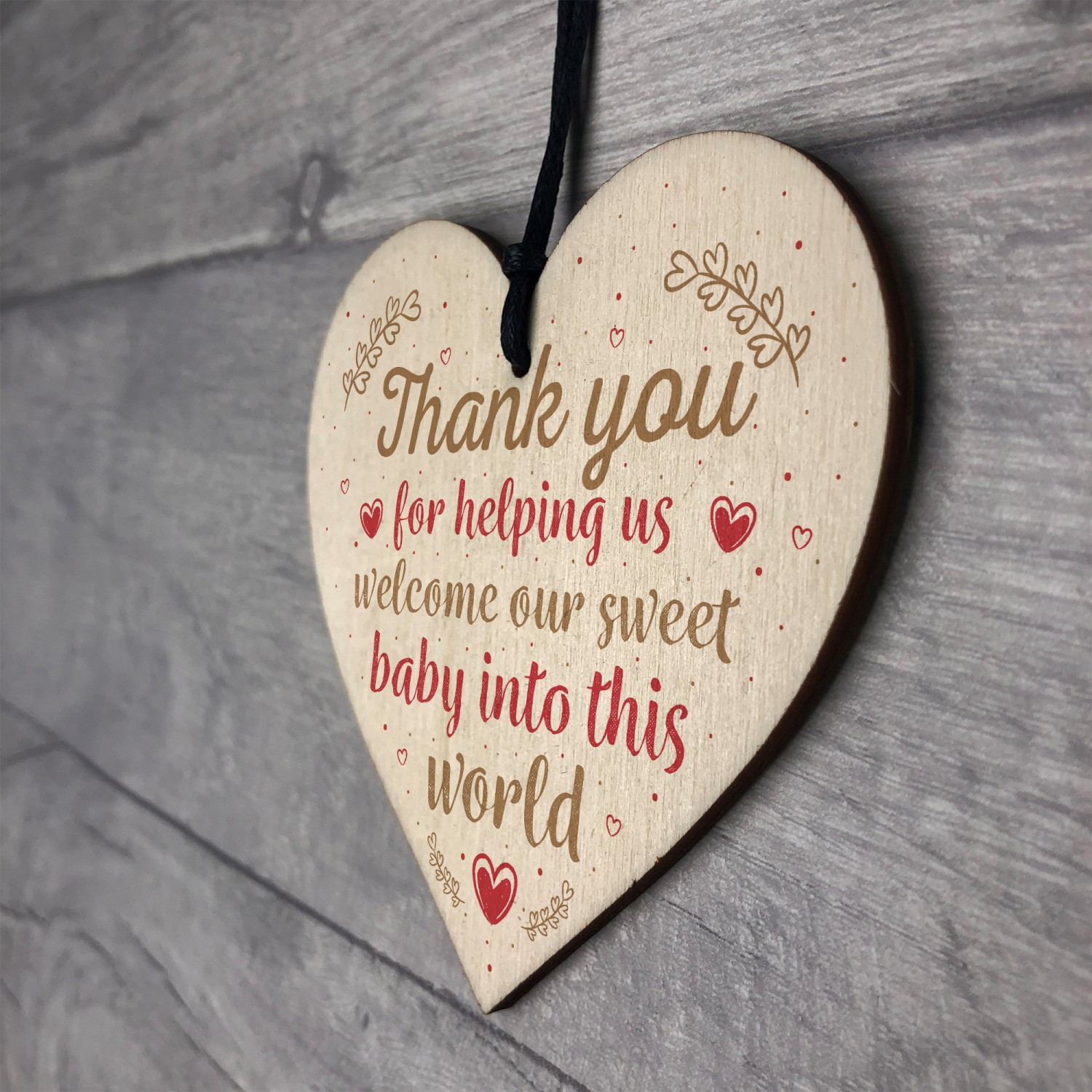 Thank You Gift Ideas For Midwife
 Handmade Wood Heart Plaque Gift For Midwife Baby Thank You