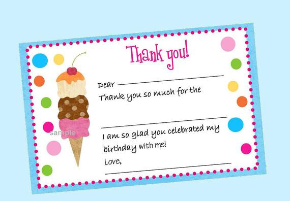 Thank You Note For Birthday Party
 AUTOMATIC DOWNLOAD Ice Cream Birthday Thank You by