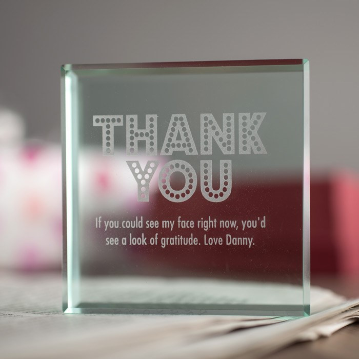 Thank You Token Gift Ideas
 Personalised Glass Token Thank You
