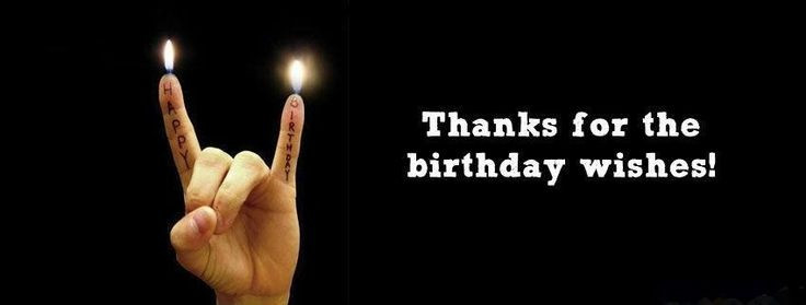 Thanks For Birthday Wishes Facebook
 Thank you for the Birthday Wishes Black Rocker