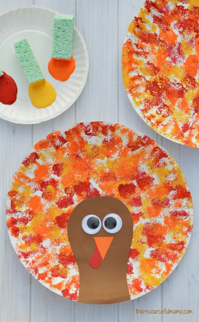 Thanksgiving Art Projects For Preschoolers
 Sponged Painted Thanksgiving Turkey Craft The