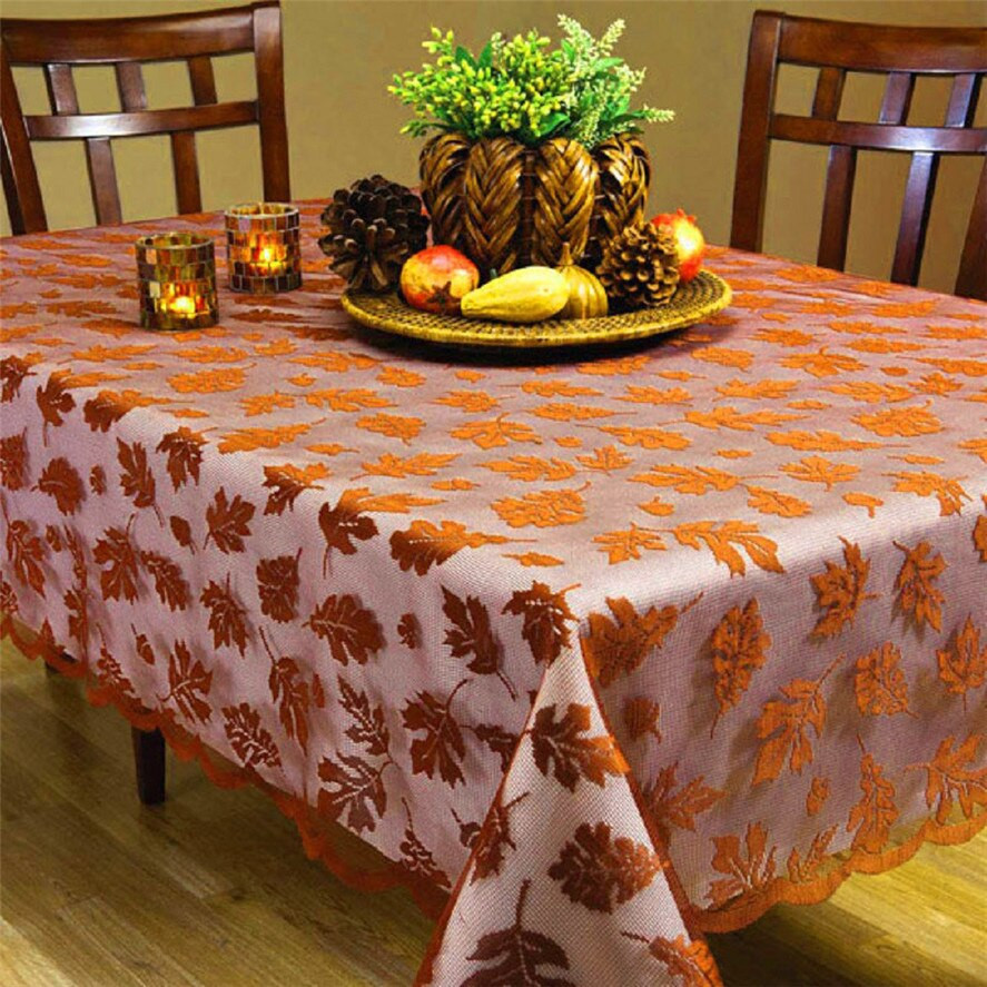 Thanksgiving Table Cloth
 NEW Thanksgiving Tablecloth 1PC 152x213cm Lace Maple Leaf