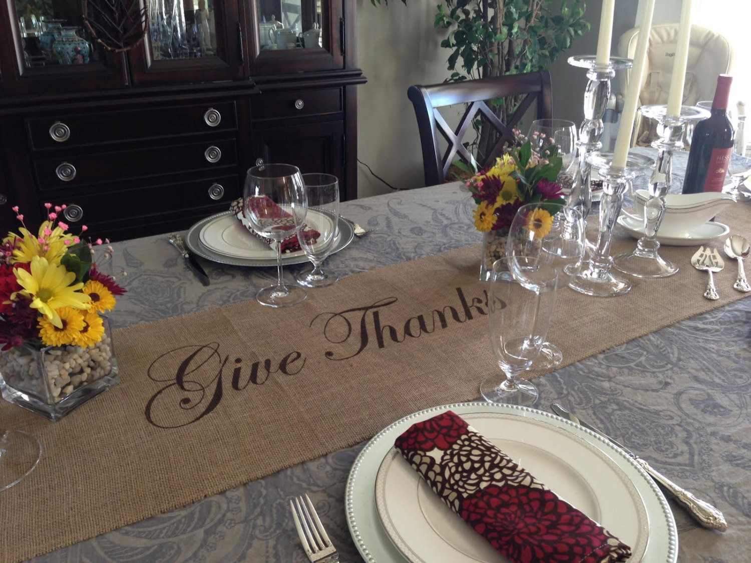 Thanksgiving Table Runner
 Thanksgiving table runner Burlap Table Runner 12