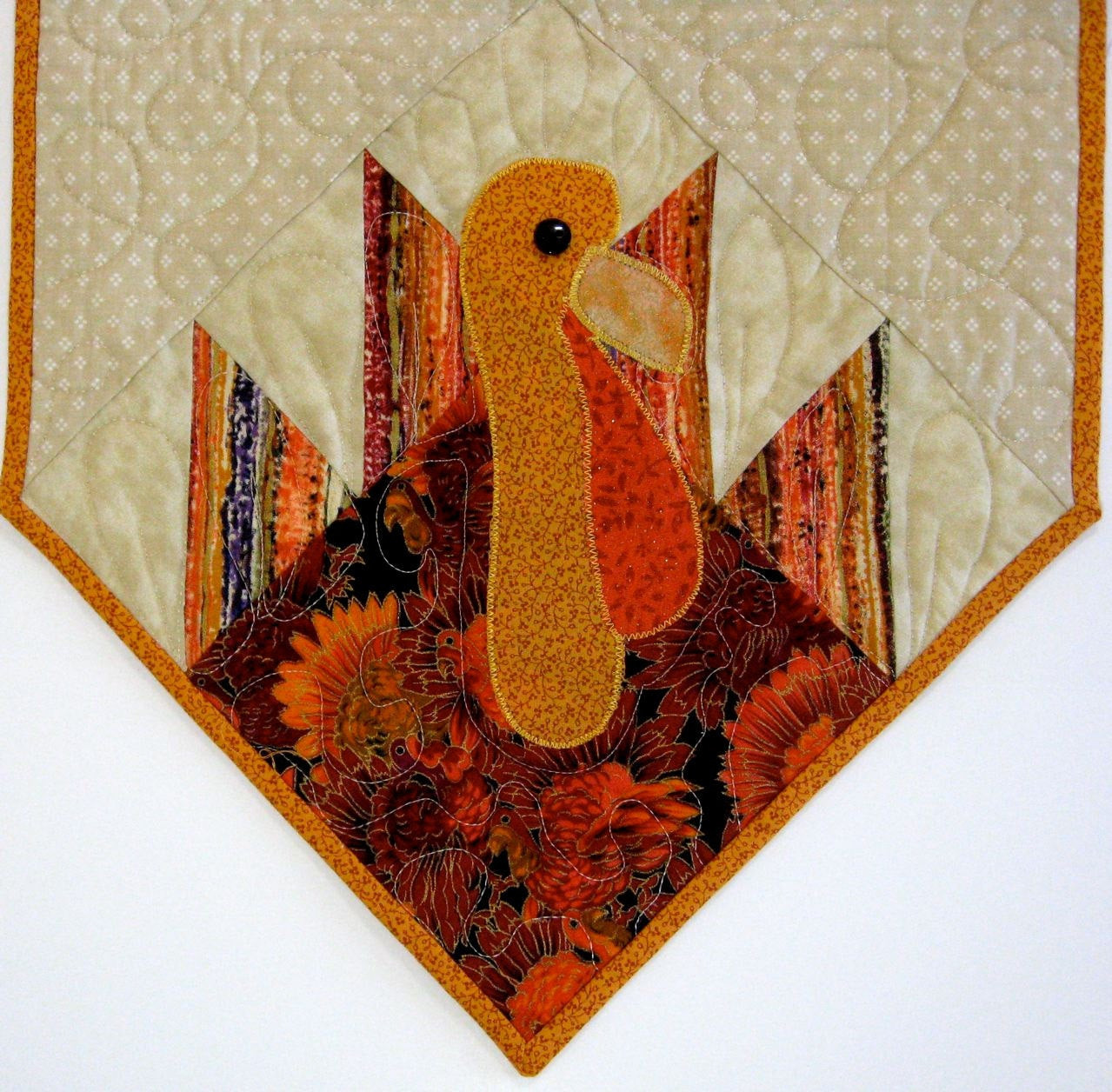 Thanksgiving Table Runner
 Turkey Quilted Table Runner Autumn Thanksgiving Pumpkin