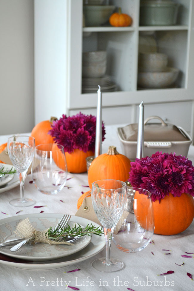 Thanksgiving Table Settings
 Simple Ideas for a Thanksgiving Table Setting A Pretty