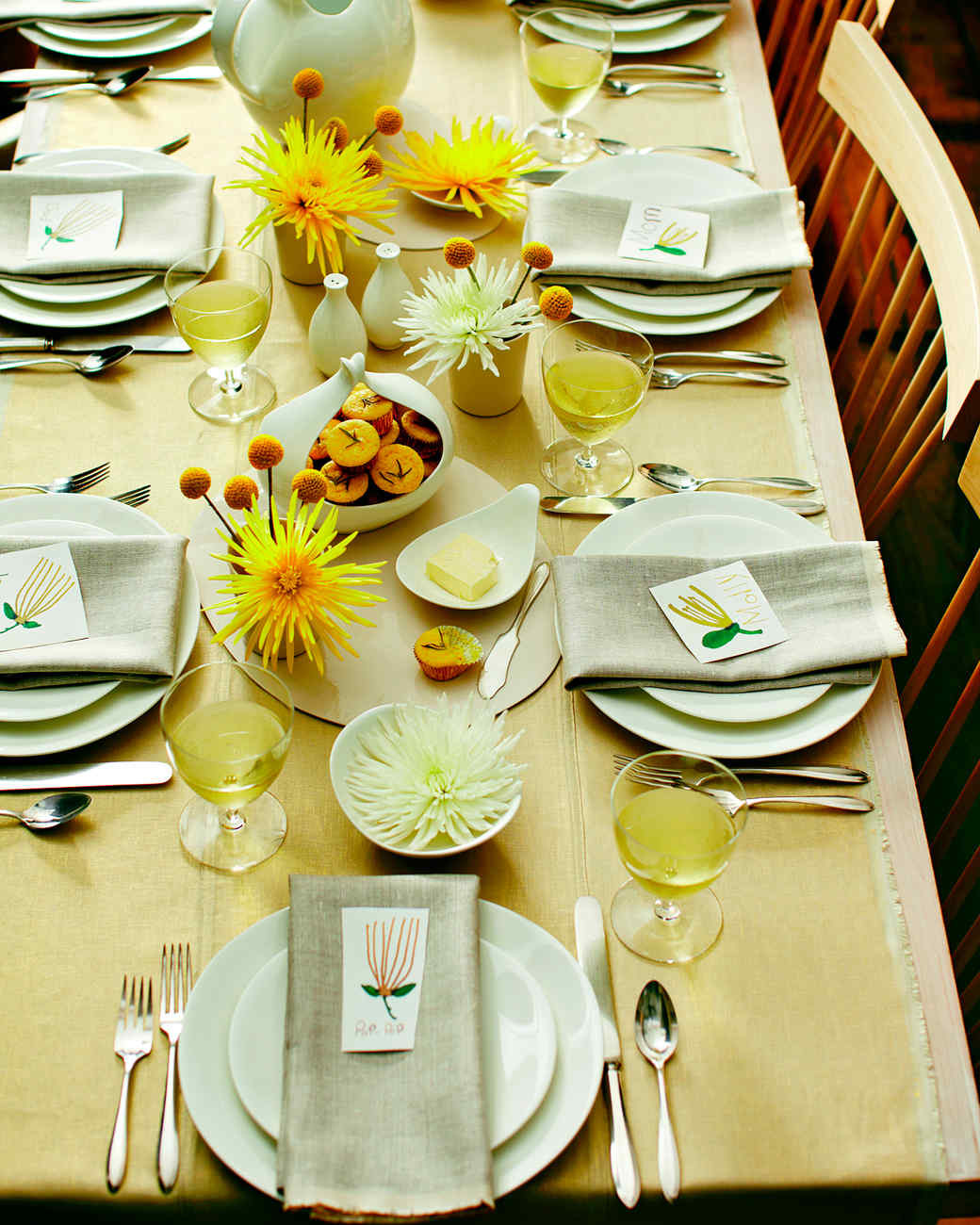 Thanksgiving Table Settings Martha Stewart
 A Yellow Thanksgiving Table