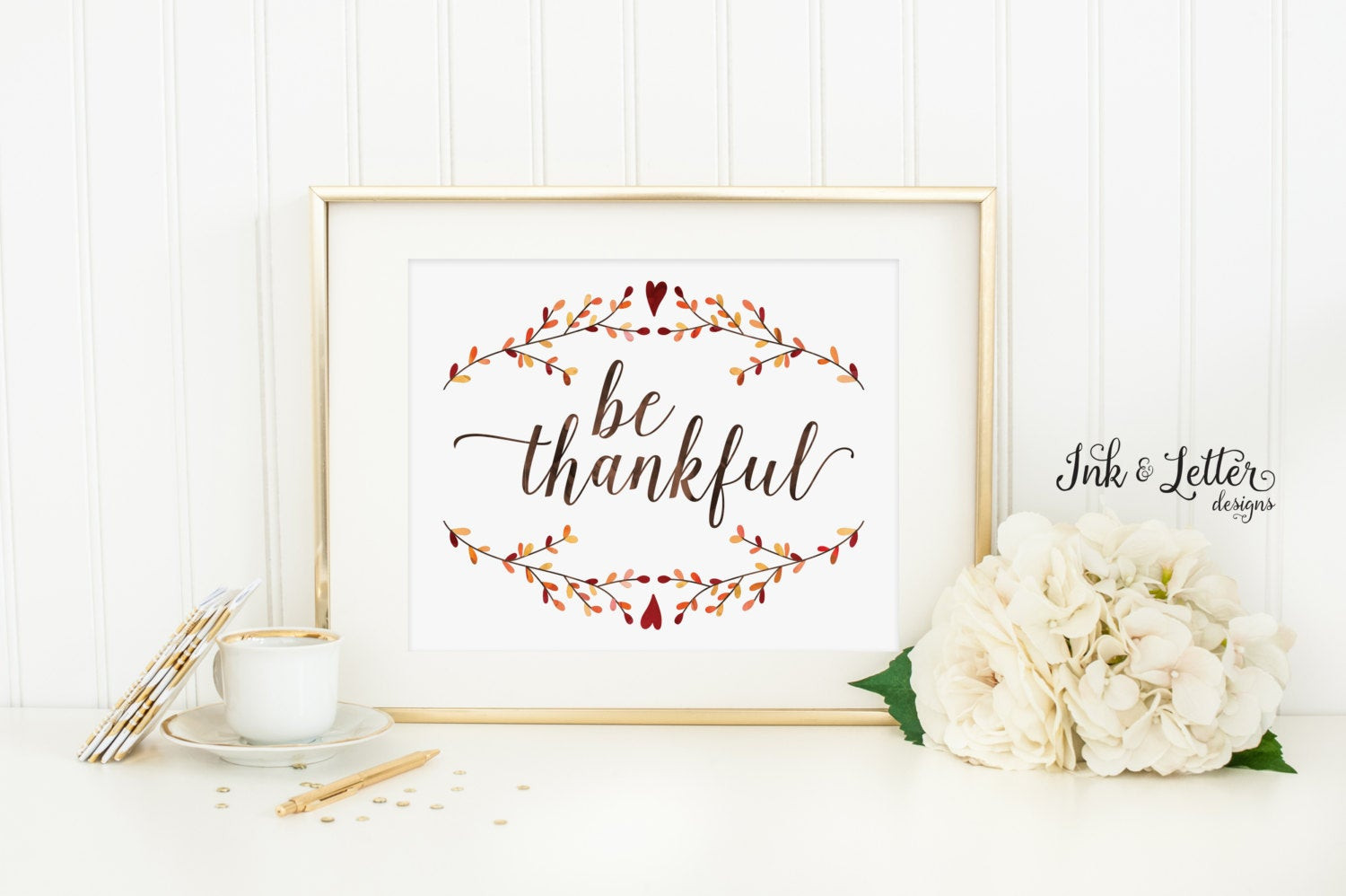 Thanksgiving Wall Art
 Be Thankful Print Thanksgiving Wall Art Fall Wall Decor