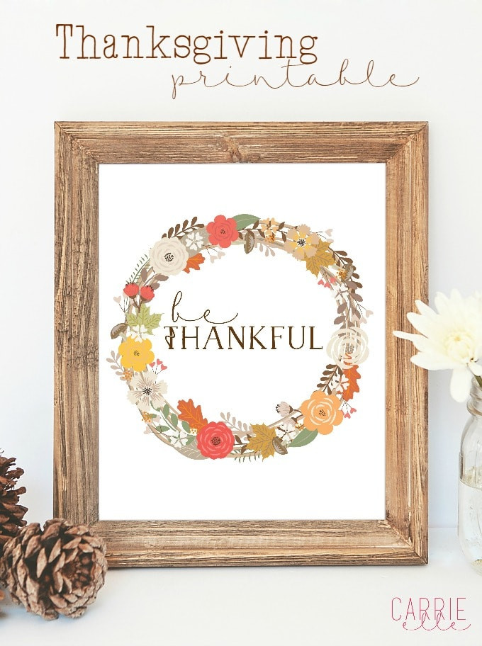 Thanksgiving Wall Art
 Free Thanksgiving Printable Wall Art Carrie Elle