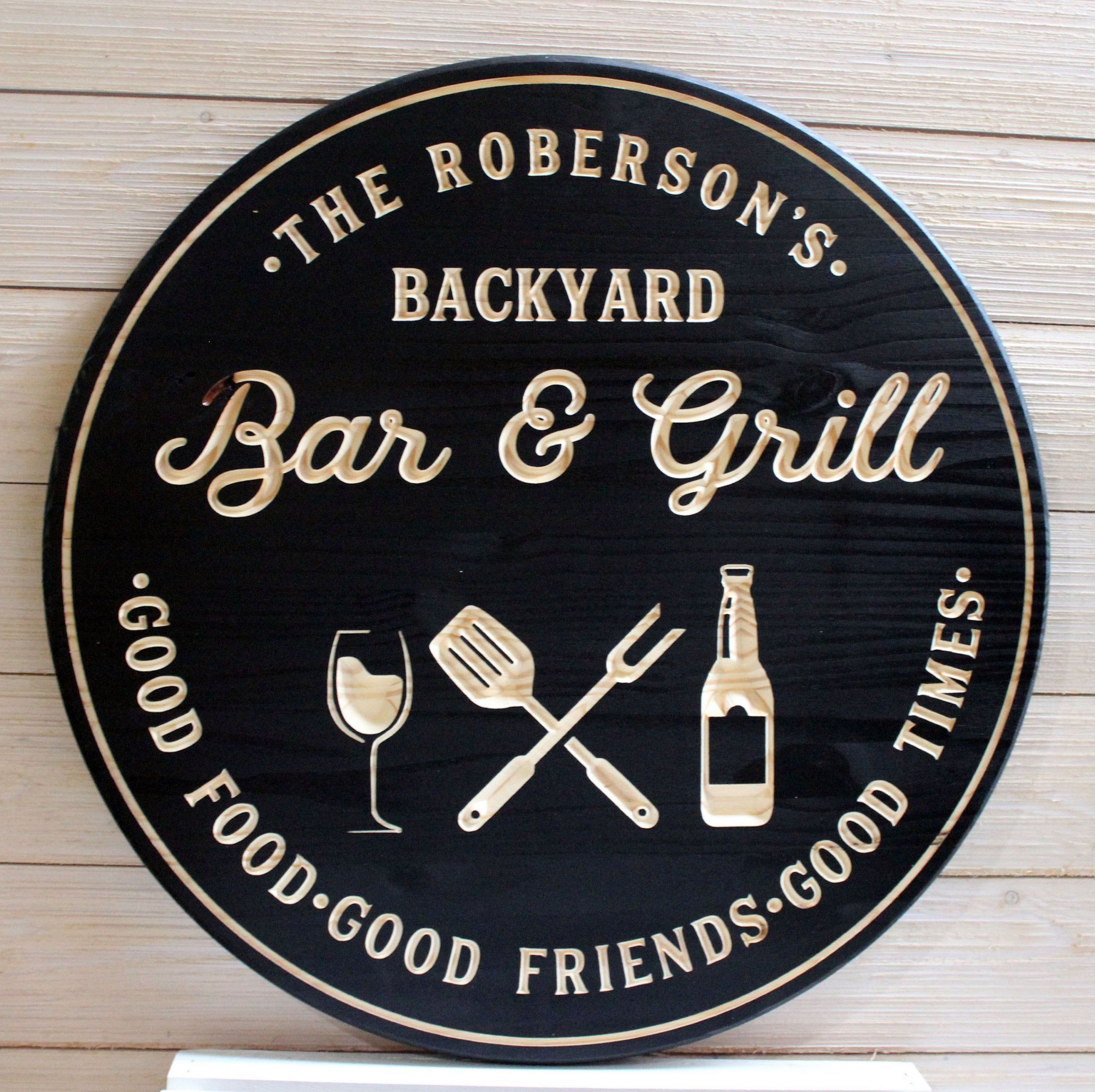 The Backyard Grill Richmond Va
 Bar & Grill Sign Bar Signs BBQ Signs Personalized Bar