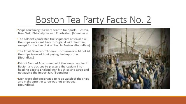 The Boston Tea Party Facts For Kids
 Week 3 group project liz jennifer amy