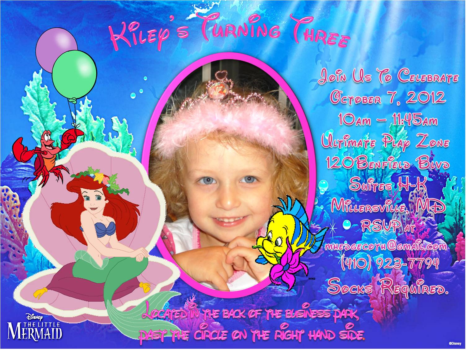 The Little Mermaid Birthday Invitations
 The Little Mermaid Birthday Invitations