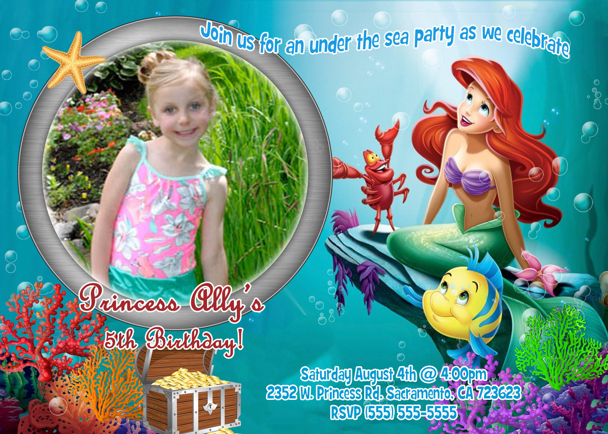 The Little Mermaid Birthday Invitations
 Little Mermaid Birthday Invitations