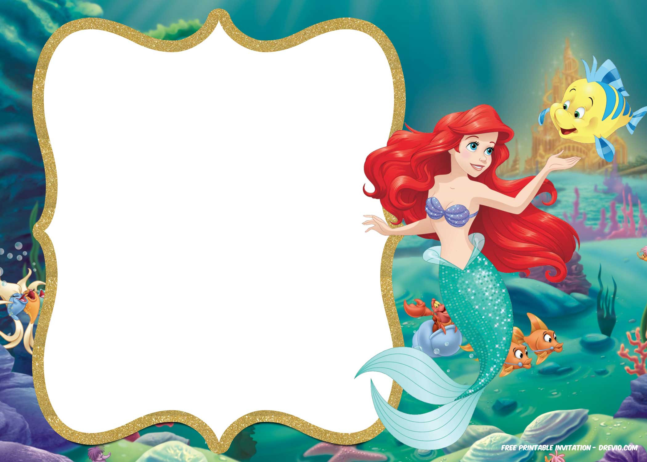 The Little Mermaid Birthday Invitations
 Updated Free Printable Ariel the Little Mermaid