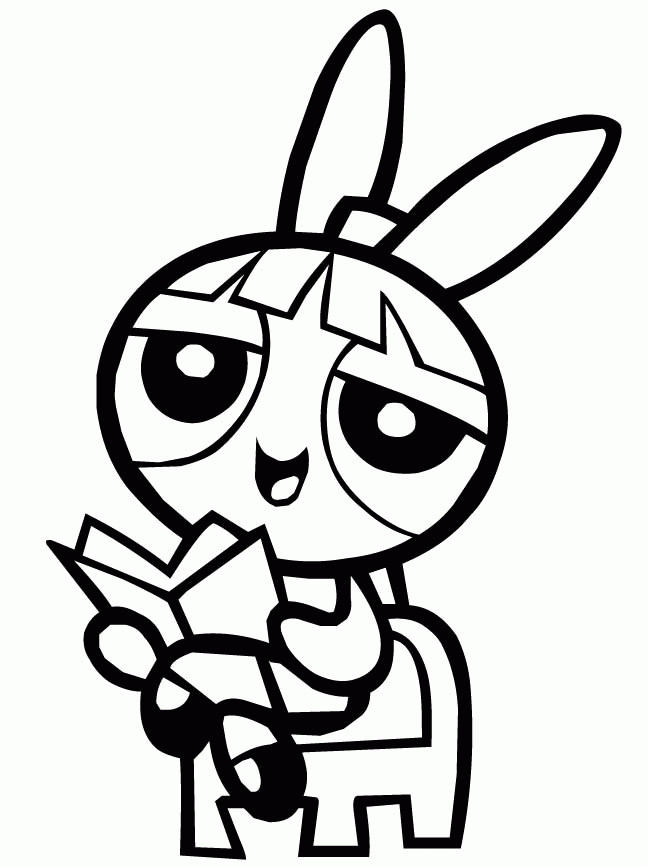 The Powerpuff Girls Coloring Pages
 Powerpuff Girls Blossom Reads Book Coloring Page