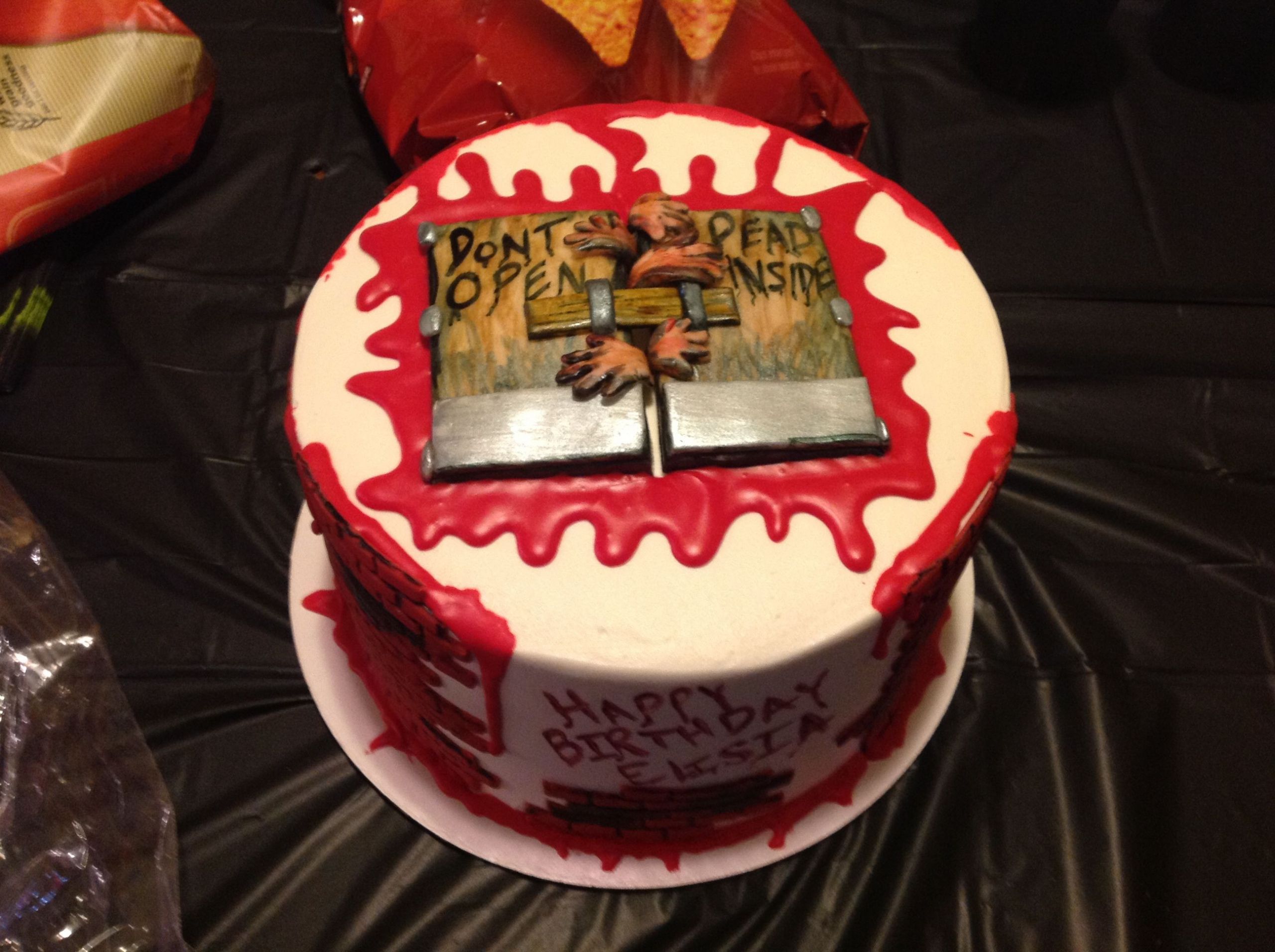 The Walking Dead Birthday Cake
 The Walking Dead Cake that I had made for my wife s