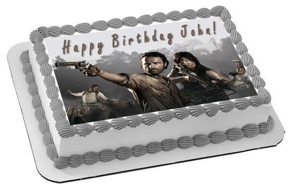 The Walking Dead Birthday Cake
 The Walking Dead 1 Edible Birthday Cake OR Cupcake Toppe