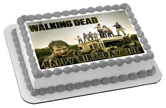 The Walking Dead Birthday Cake
 The Walking Dead 3 Edible Birthday Cake OR Cupcake Toppe