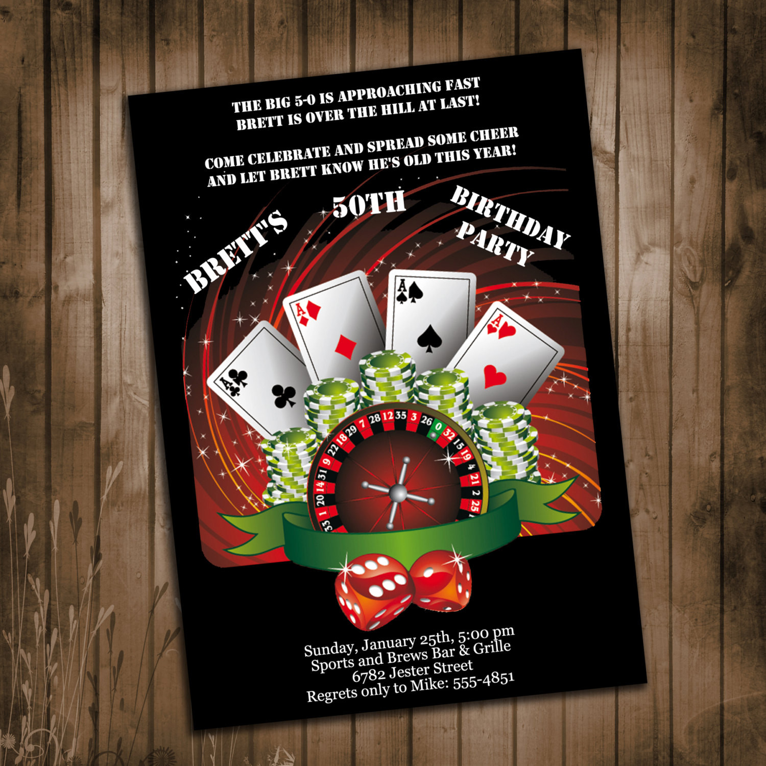 Themed Birthday Party Invitations
 Casino Theme Birthday Party Invitation Surprise Party 21st