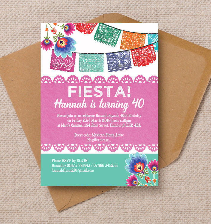 Themed Birthday Party Invitations
 Mexican Fiesta Themed Birthday Party Invitation from £1 25