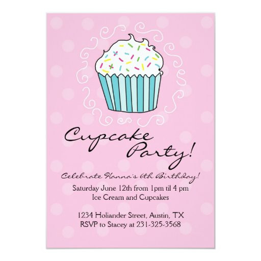 Themed Birthday Party Invitations
 Cupcake Themed Birthday Party Invitations