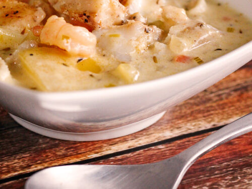 Thick Creamy Seafood Chowder Recipe
 Thick and Hearty Seafood Chowder