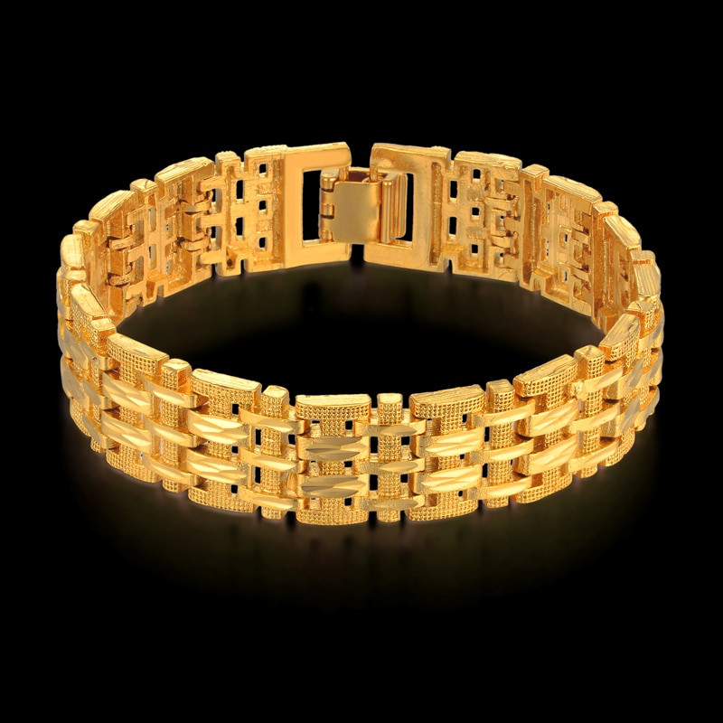 Thick Gold Bracelet
 Men s Link Bracelet Thick Gold Chain Link Bracelets 20cm