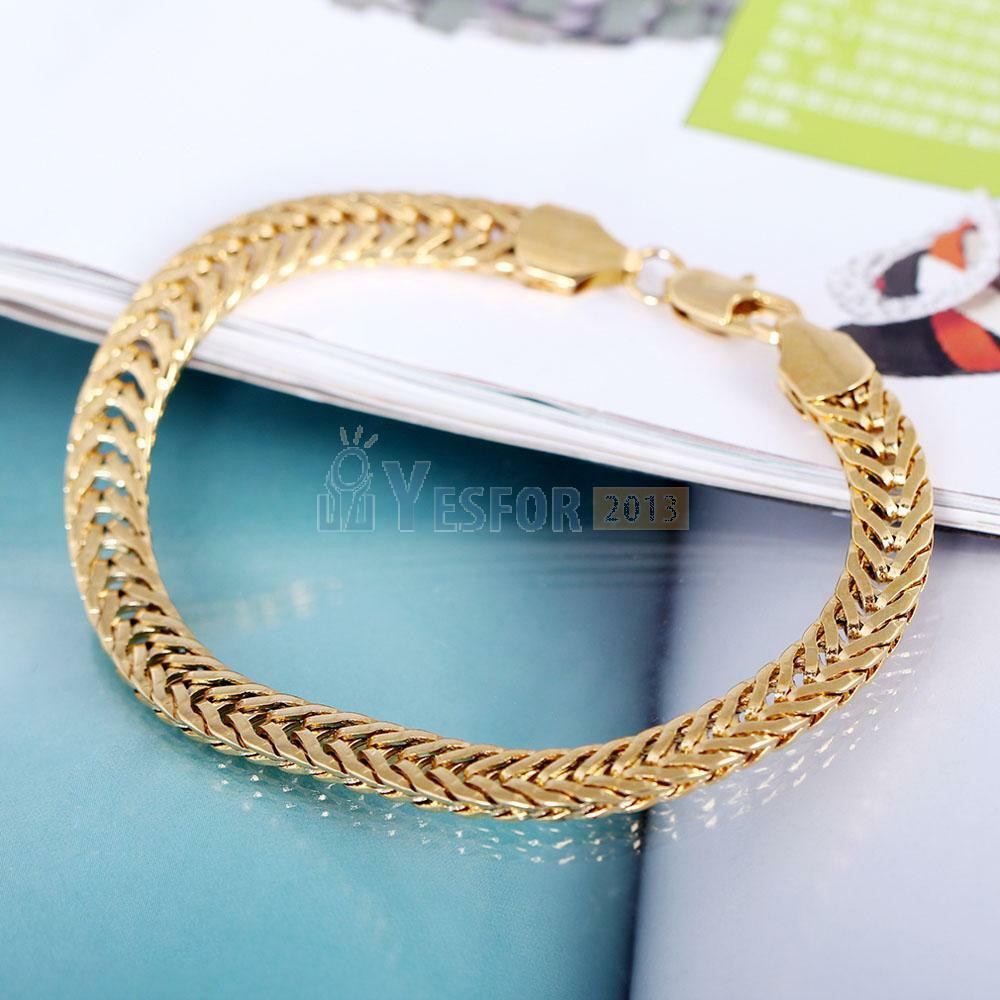 Thick Gold Bracelet
 18K Yellow Gold Filled Men s Thick Bracelet Link Curb