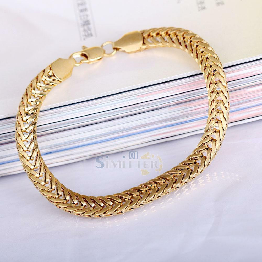 Thick Gold Bracelet
 18K Yellow Gold Filled Men s Thick Bracelet Link Curb