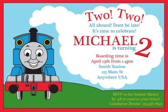 Thomas And Friends Birthday Invitations
 Thomas & Friends Birthday Invitation like the wording