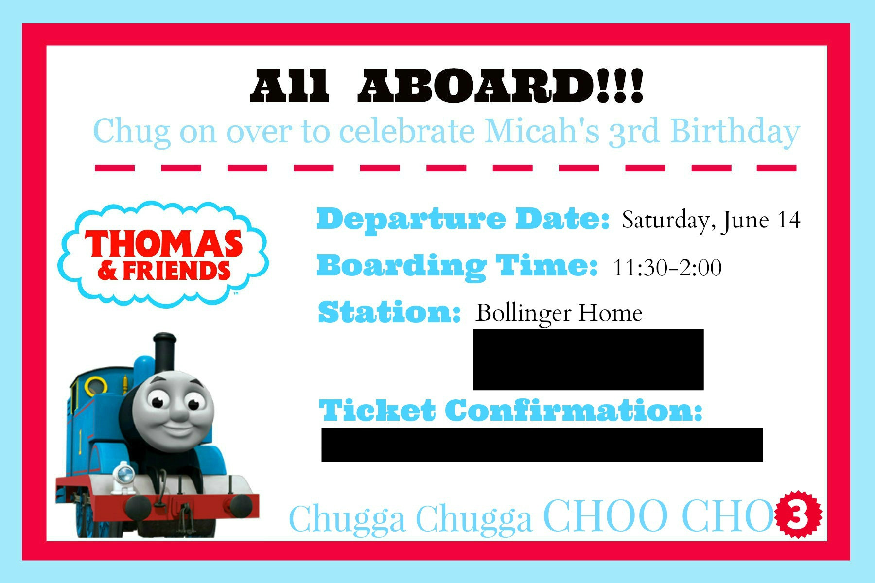 Thomas And Friends Birthday Invitations
 Thomas and Friends Themed Birthday Party