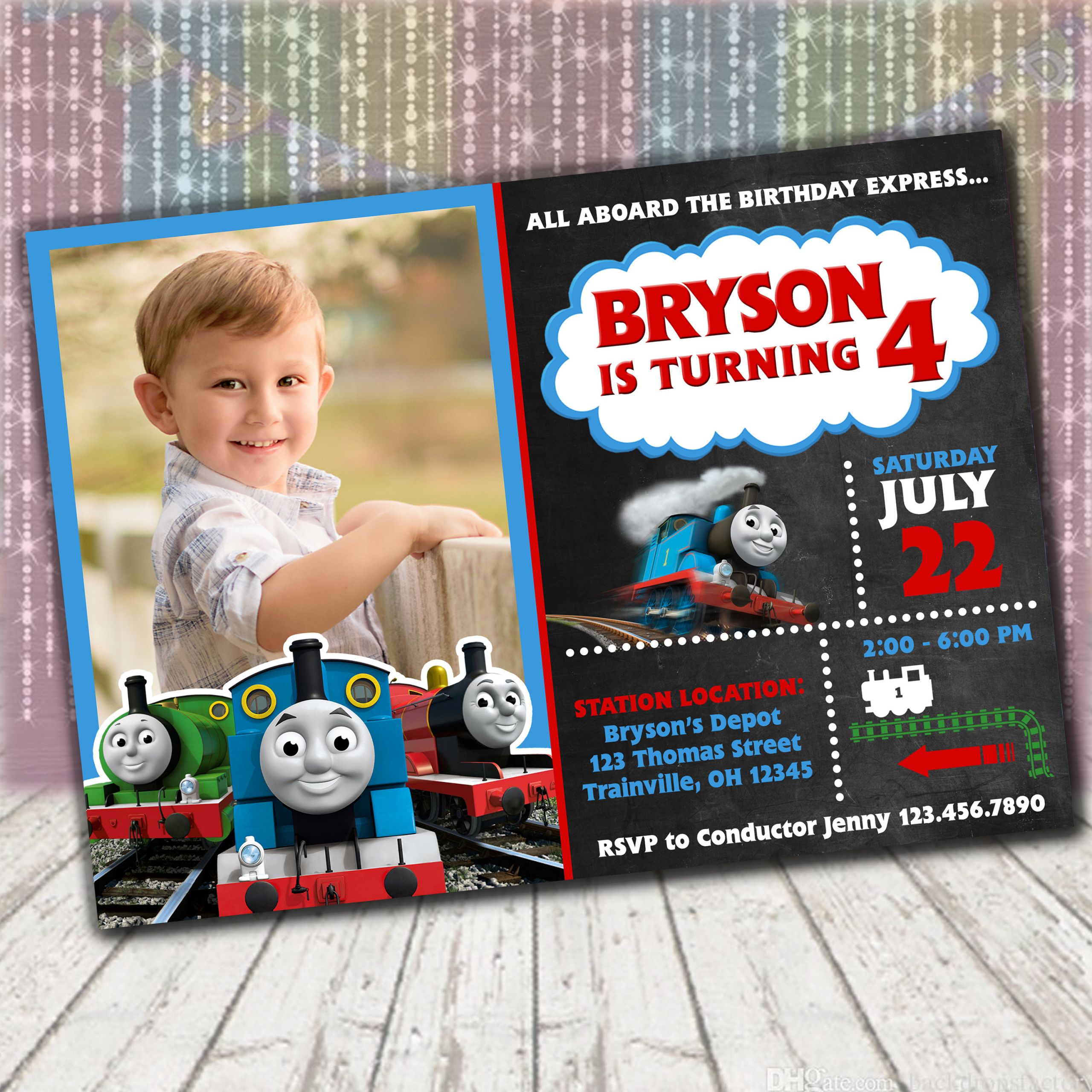 Thomas And Friends Birthday Invitations
 Thomas and Friends Party Invitations Thomas The Train