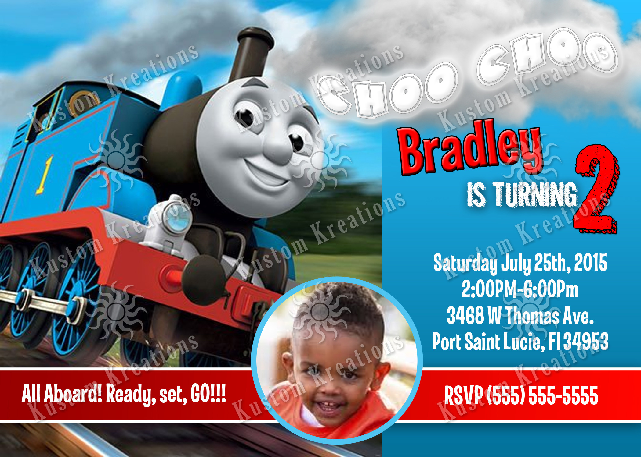 Thomas And Friends Birthday Invitations
 Thomas the Train Birthday Invitations