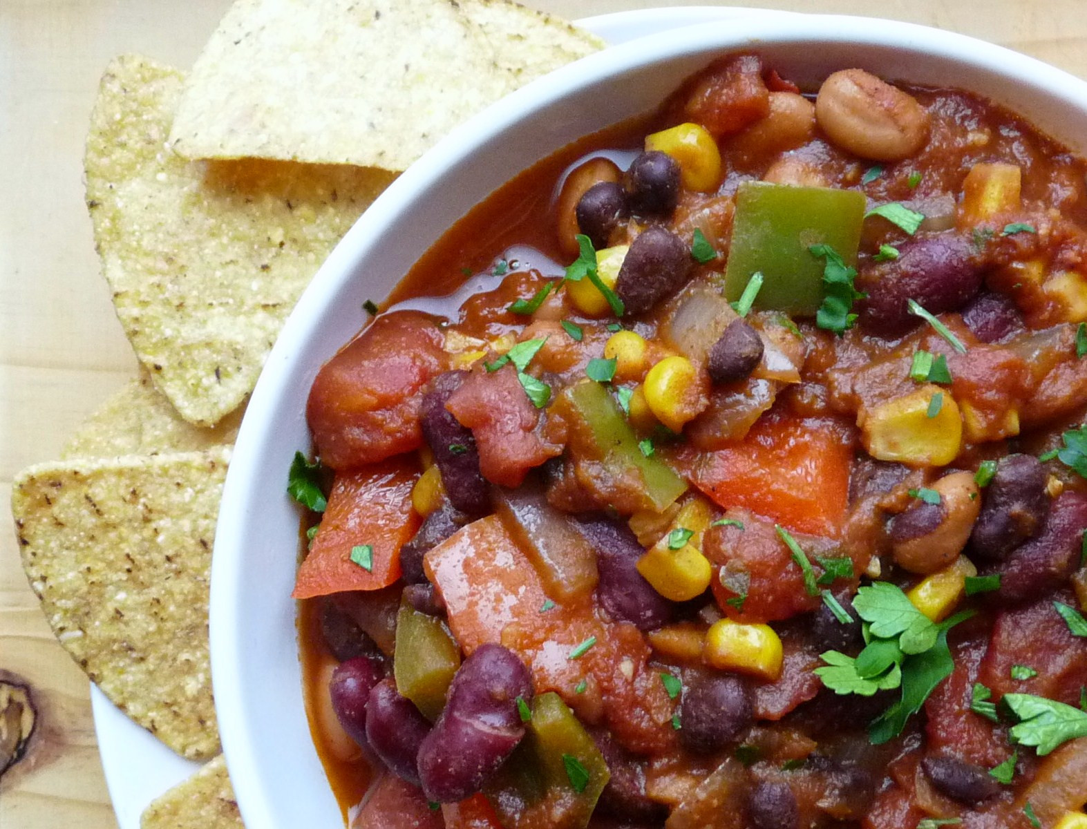 Three Bean Vegetarian Chili
 Ve arian Three Bean Chili