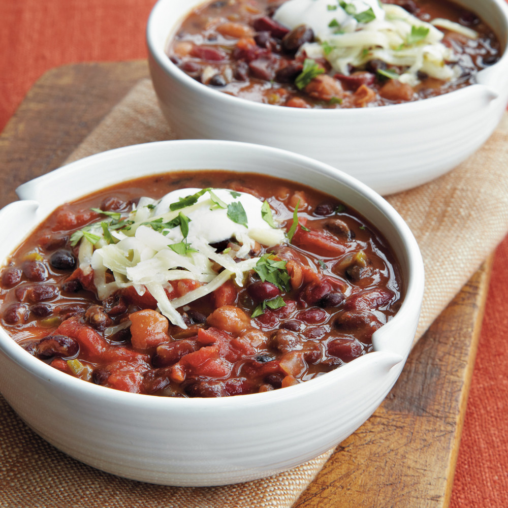 Three Bean Vegetarian Chili
 Three Bean Ve arian Chili Recipe