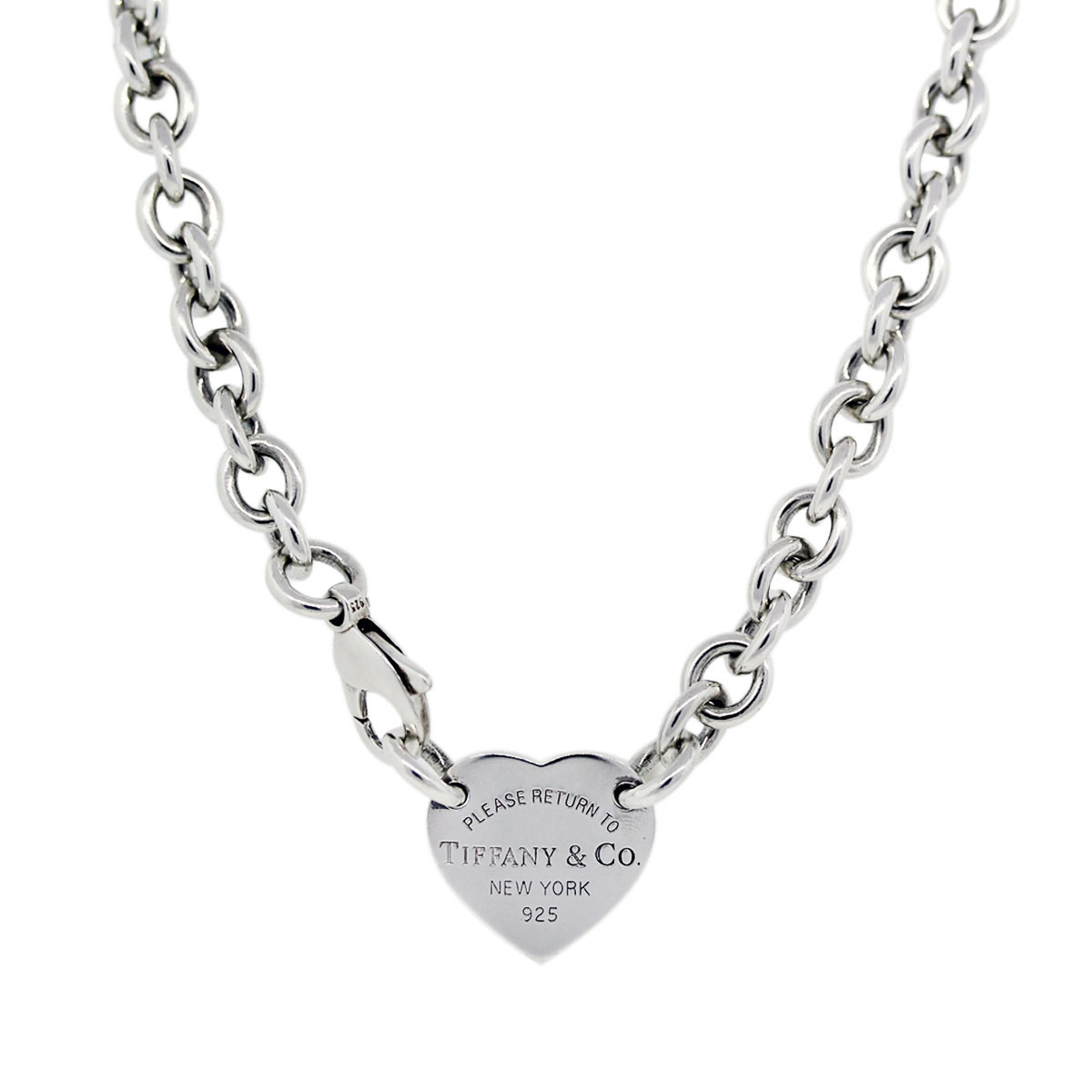 Tiffany Silver Necklace
 Tiffany & Co SS Toggle Necklace with Heart Charm Boca Raton