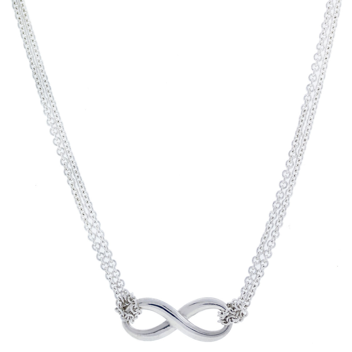 Tiffany Silver Necklace
 Tiffany and Co Sterling Silver Infinity Double Chain