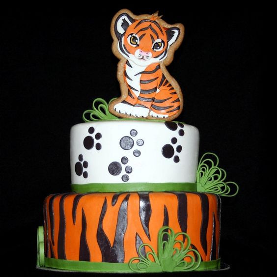 Tiger Birthday Cake
 some fierce yet cute tiger themed cakes