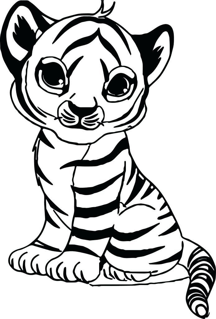 Tiger Coloring Pages For Kids
 Coloring Pages Cute Tigers Tiger Color Sheet With Baby