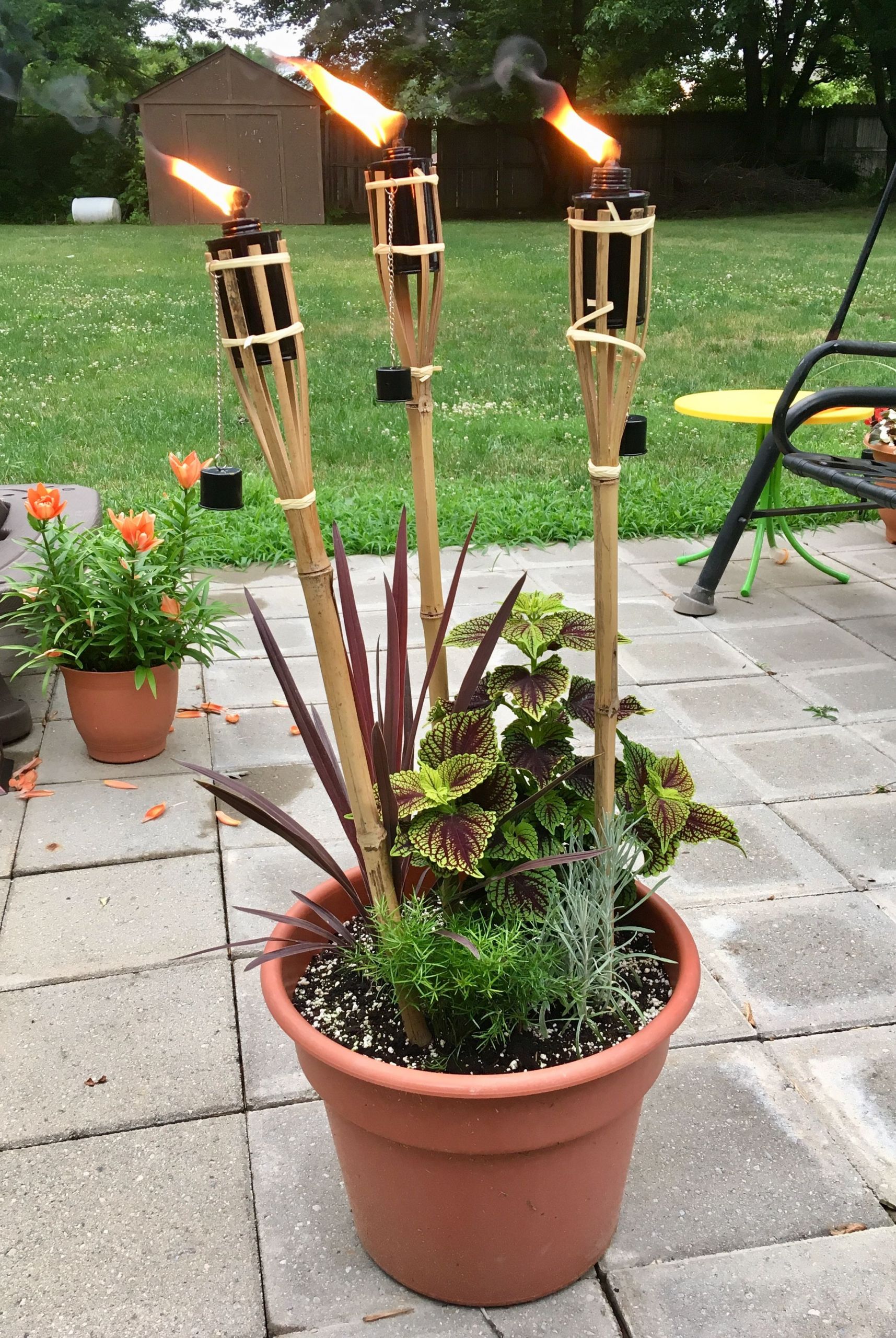 Tiki Backyard Ideas
 Tiki torch planter