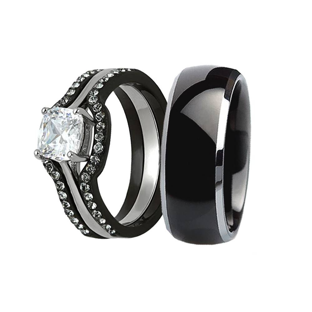 Titanium Wedding Band Sets
 15 Best Collection of Black Titanium Wedding Bands Sets