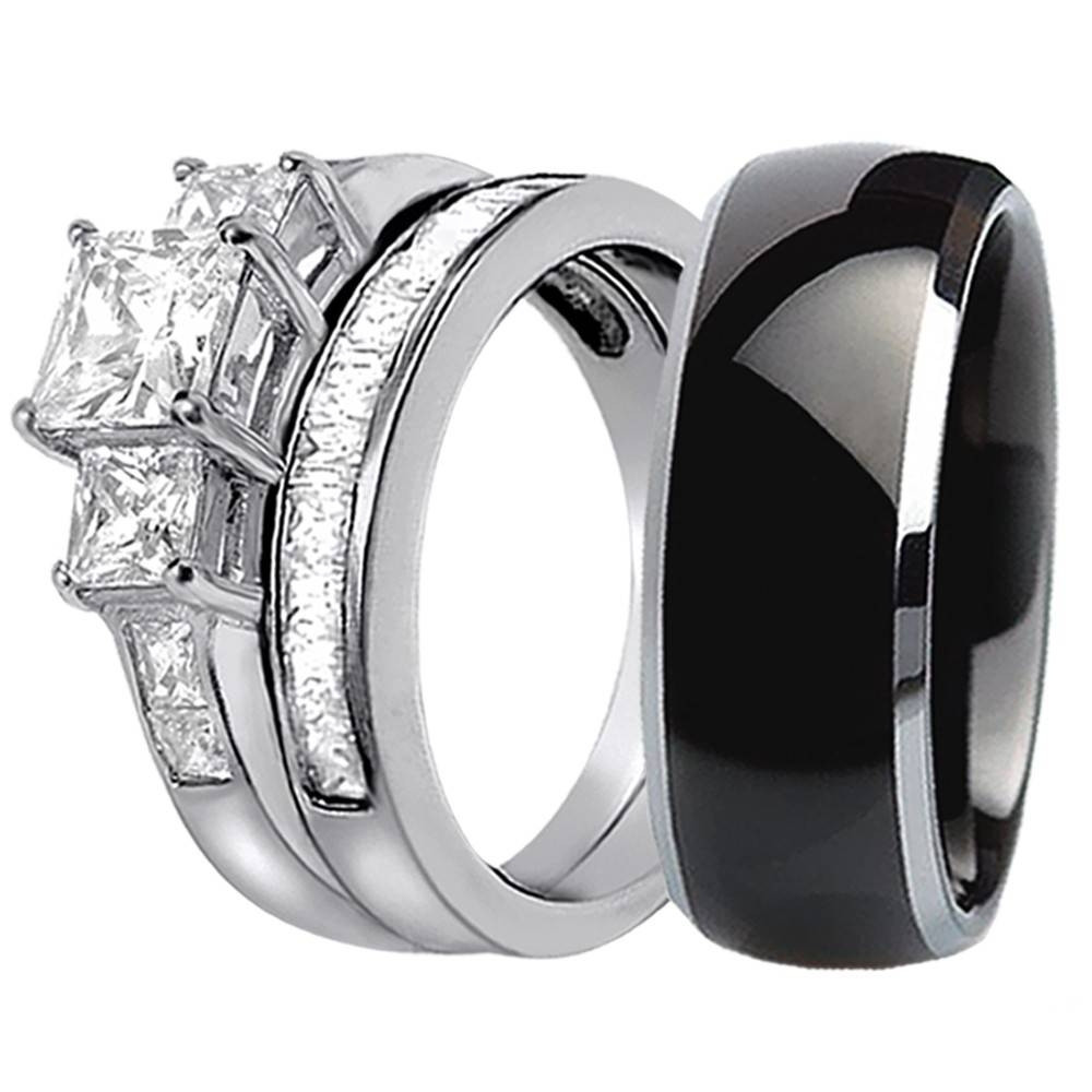 Titanium Wedding Band Sets
 15 Best of Titanium Wedding Bands Sets His Hers