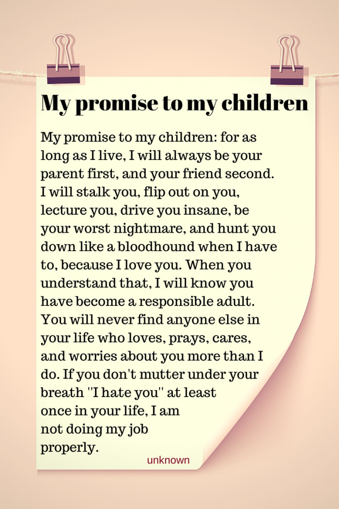 To My Kids Quotes
 My Promise To My Children