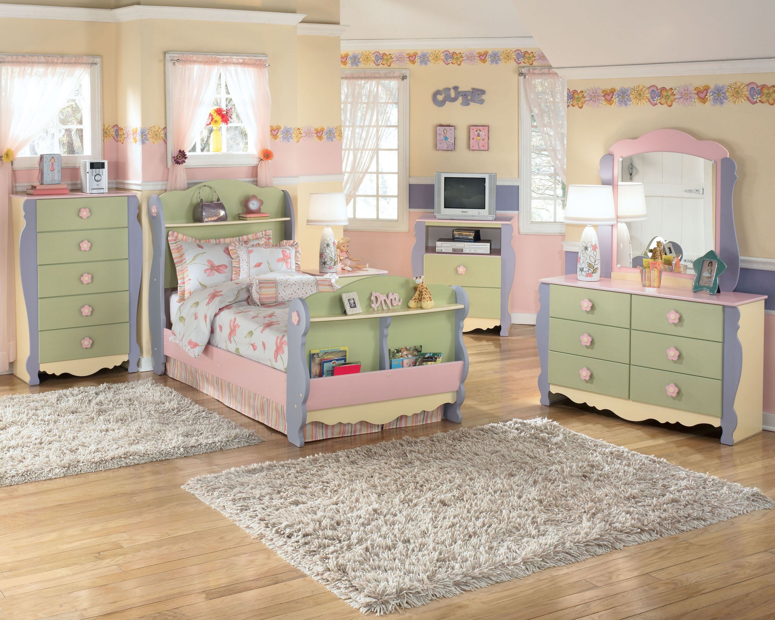 Toddler Girl Bedroom Furniture Sets
 Such a sweet Ashley Furniture HomeStore bedroom for a