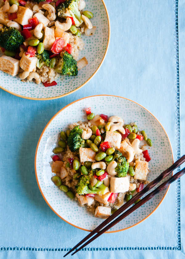 Tofu Quinoa Bowl
 Cashew Tofu Quinoa Bowls Recipe from OhMyVeggies