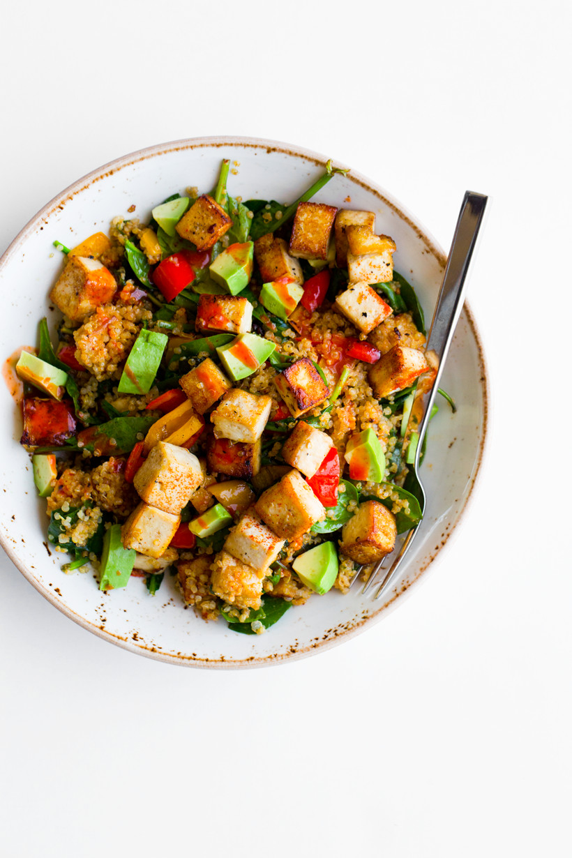 Tofu Quinoa Bowl
 Spicy Southwest Tofu Quinoa Bowl Vegan Recipe