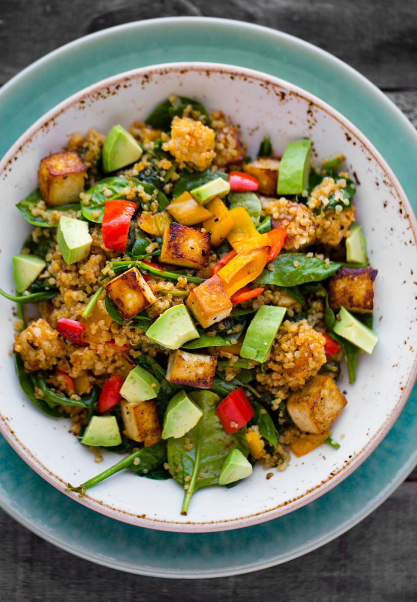 Tofu Quinoa Bowl
 Spicy Southwest Tofu Quinoa Bowl Vegan Recipe