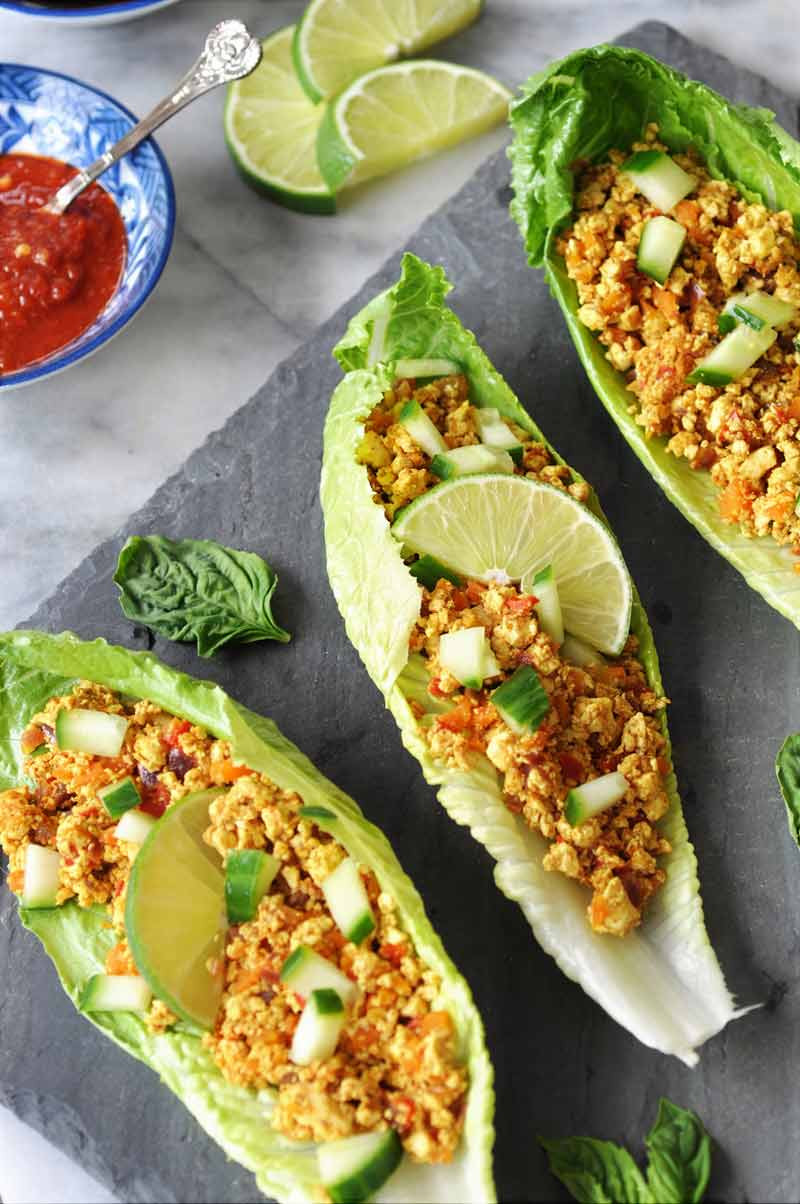 Tofu Wrap Recipes
 Sofritas Tofu Lettuce Wraps Veganosity