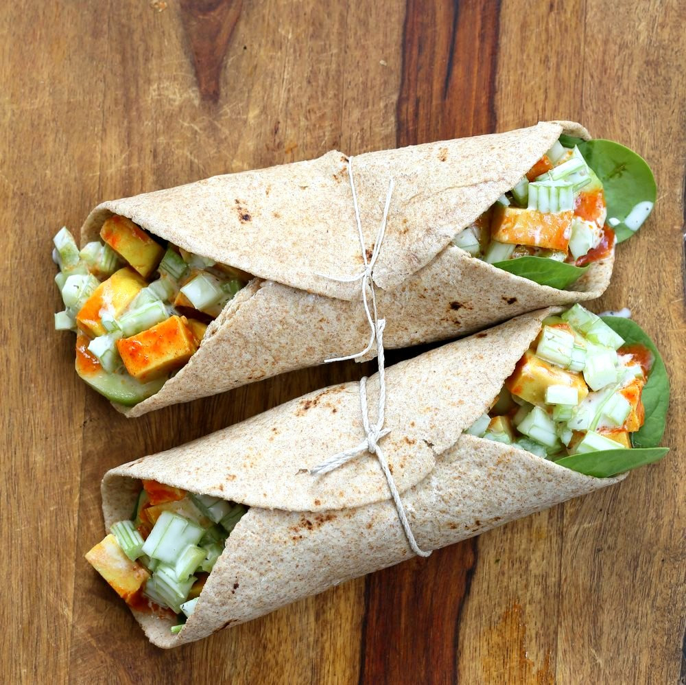 Tofu Wrap Recipes
 Buffalo Tofu Wrap with Chickpea Tofu Vegan Richa