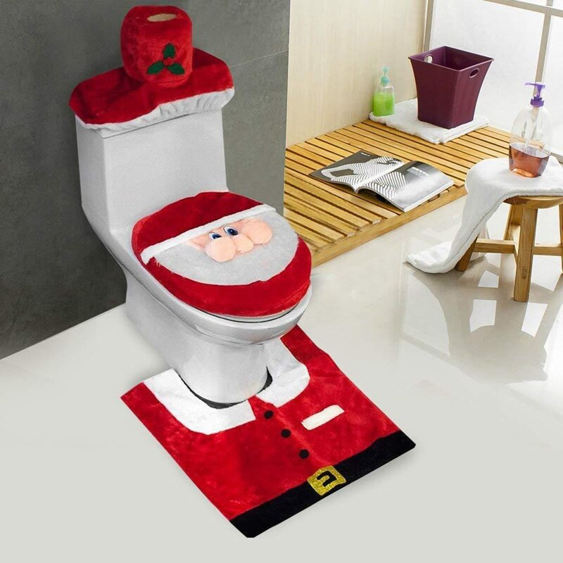 Toilet Christmas Ornaments
 Christmas Toilet Hat Set Ornaments New Year Christmas